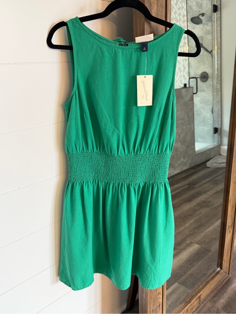 Universal Thread Sleeveless Smocked-Waist Dress in Beautiful Green